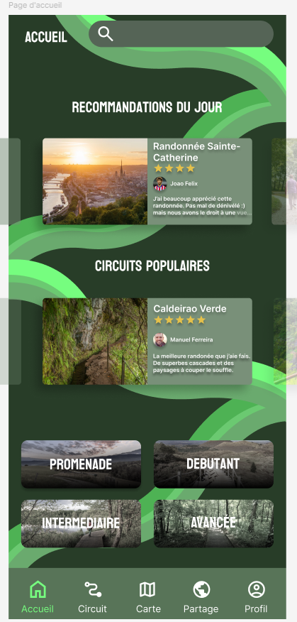 Maquette page d’accueil