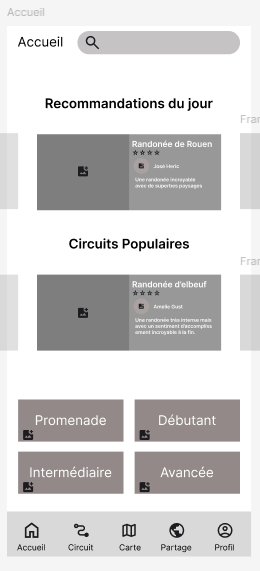 Wireframe page d’accueil